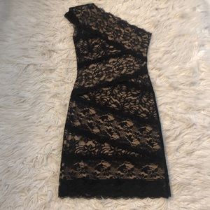 One Shoulder Lace overlay dress